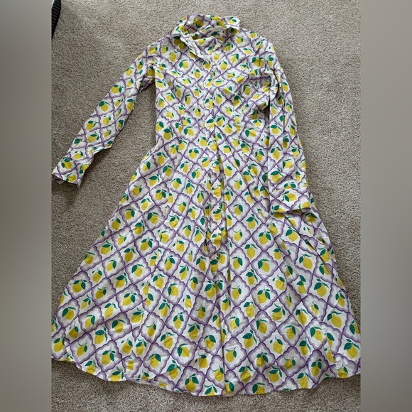 Boden Amy Cotton Midi Shirt Dress-Lavender, Lemon Grove size 4R - Picture 3 of 5